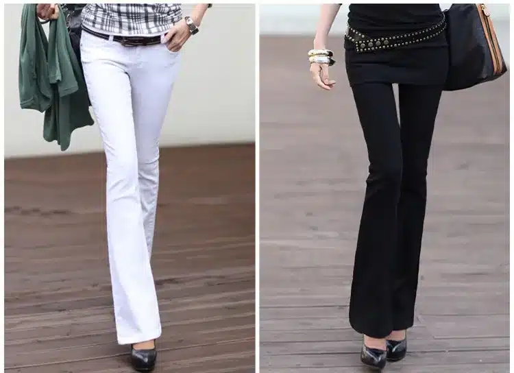 2017 Spring Autumn Flare Jeans Women OL Style Push Up Jeans Femme Skinny Women's Black White Jeans Fashion Bottom 9