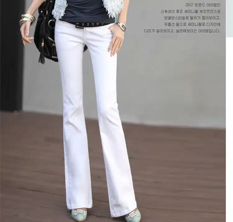 2017 Spring Autumn Flare Jeans Women OL Style Push Up Jeans Femme Skinny Women's Black White Jeans Fashion Bottom 10