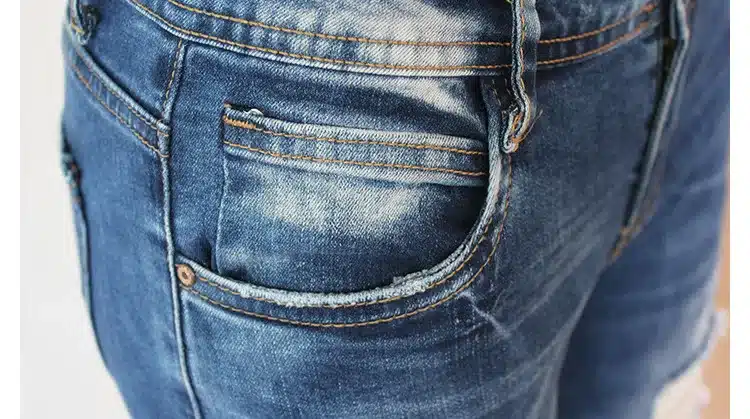 New 2016 Hot Fashion Ladies Cotton Denim Pants Blue Low Rise Skinny Distressed Washed Stretch Denim Jeans For Women Ripped Pants 16
