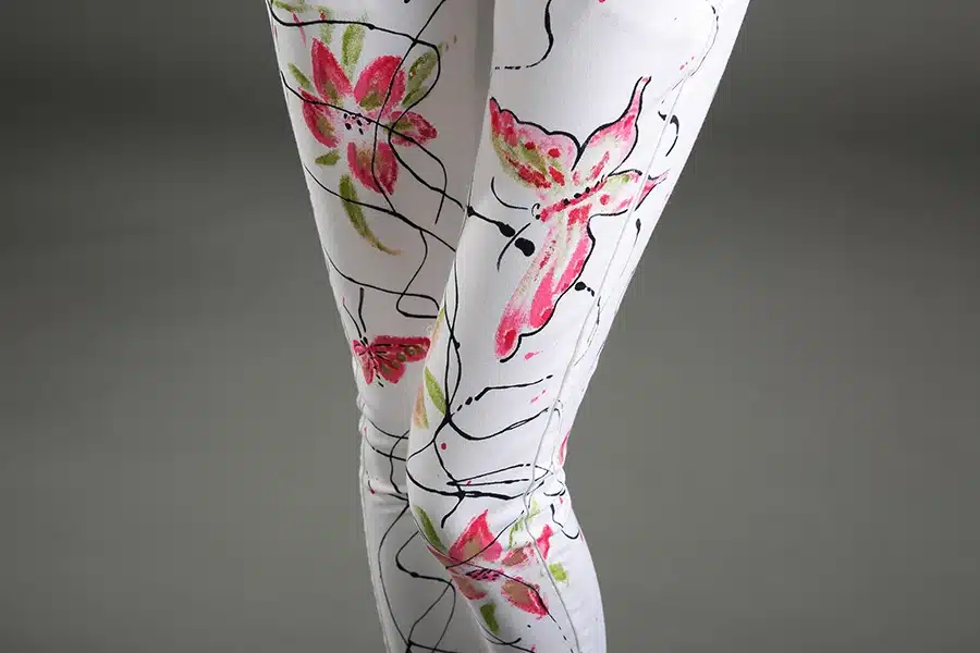 Dongdongta Women Young Girls Skinny Pencil Pants 2017 New Fashion Jeans Original Design Painted Ankle-Length Pants Summer Jeans 20