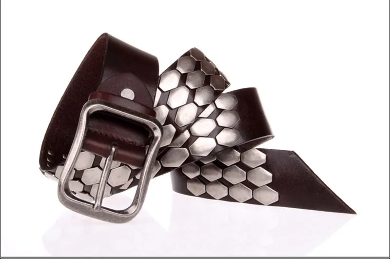 FAJARINA Quality 38mm Unique Design Fashion Unisex Retro Belt Scaly Hip Hop Belts for Men Women Jean Mens Geunine Leather NW0039 12