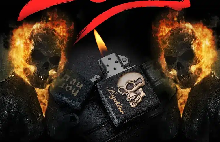 Universal Frosted lighters flints stone petrol matte oil lighters Men lighters Personal Retro Metal skull Cigarette lighters 2