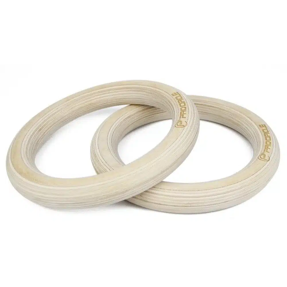 PROCIRCLE Wood Gymnastic Rings Gym Rings with Adjustable Long Buckles Straps Workout For Home Gym & Cross Fitness 16