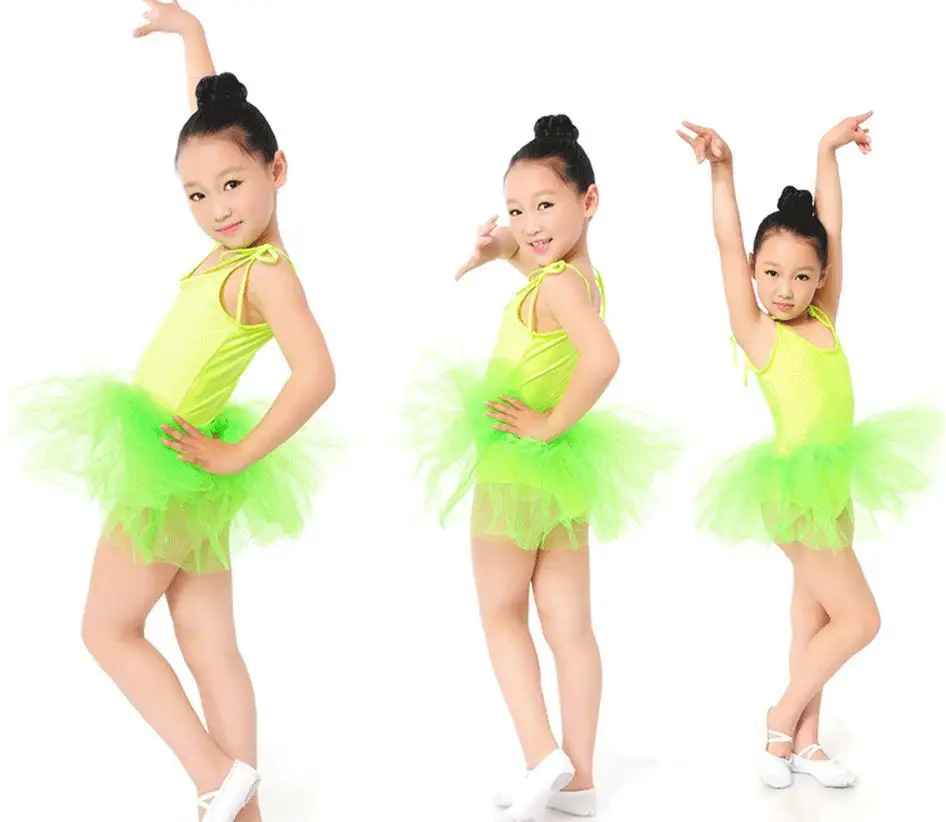 White red pink blue Ballet Dress For Children Gauze Gymnastics Leotard For Girls Kids Gown 5
