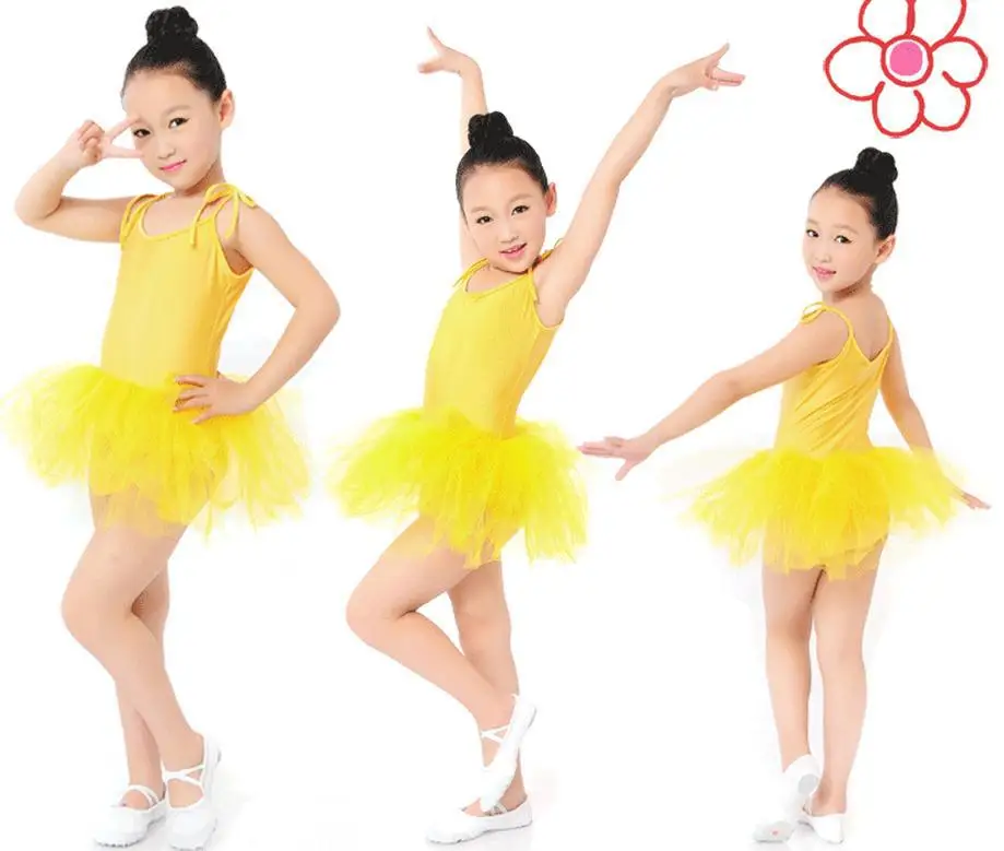 White red pink blue Ballet Dress For Children Gauze Gymnastics Leotard For Girls Kids Gown 6