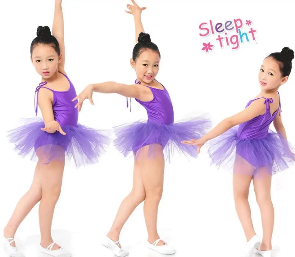 White red pink blue Ballet Dress For Children Gauze Gymnastics Leotard For Girls Kids Gown 7