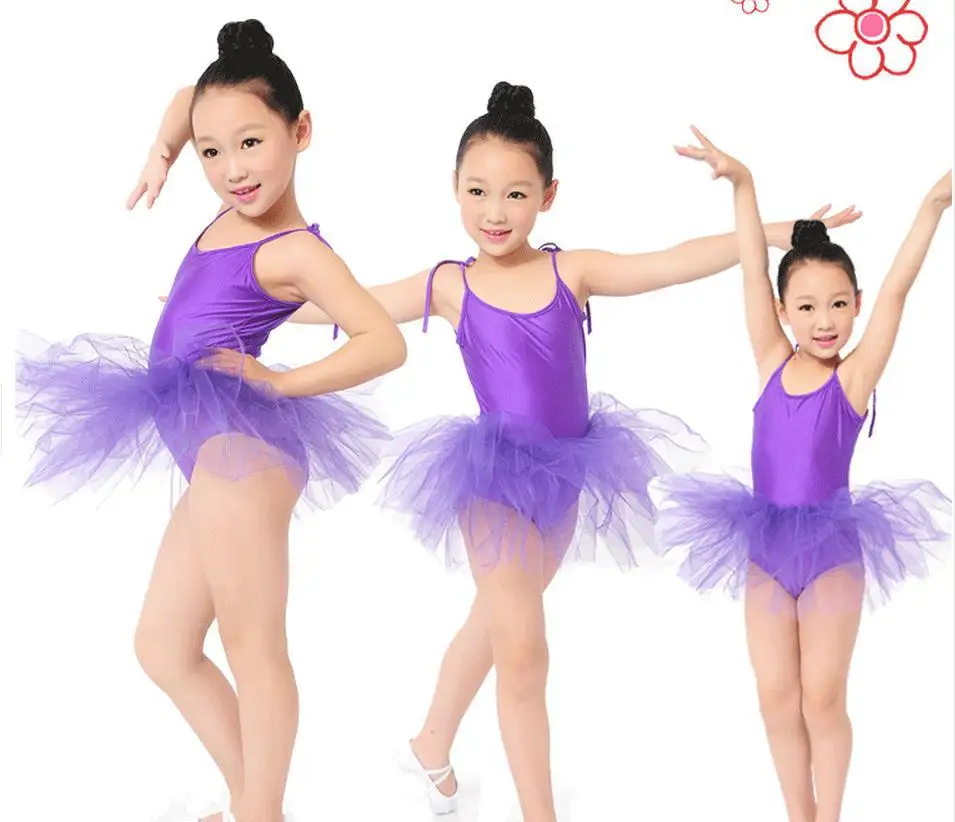 White red pink blue Ballet Dress For Children Gauze Gymnastics Leotard For Girls Kids Gown 8