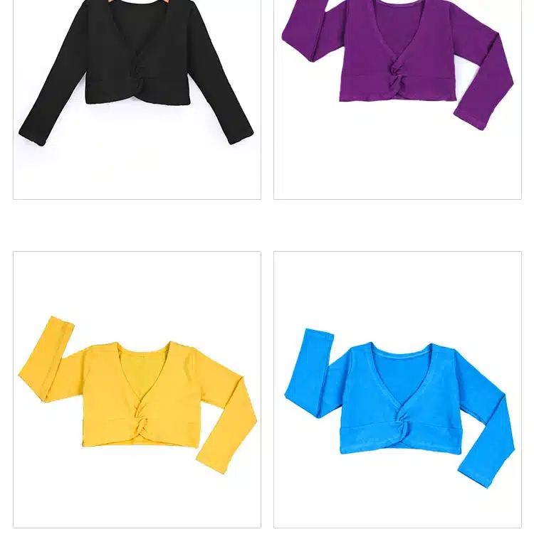 Girls Kids Ballet Leotards Coat Pink High Waist Dance Clothes Children Long Sleeve Gymnastics Leotard Overall 11