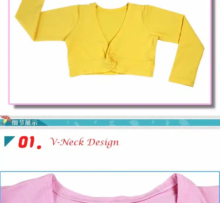 Girls Kids Ballet Leotards Coat Pink High Waist Dance Clothes Children Long Sleeve Gymnastics Leotard Overall 17