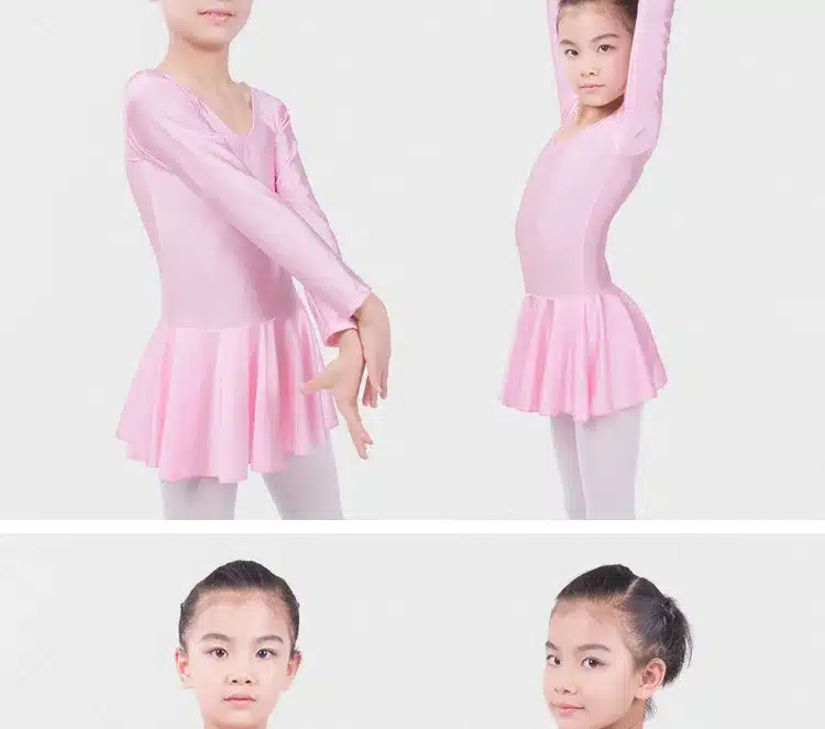 Long sleeved Spandex Gymnastics Leotard for Girls Ballet Dress Clothing Kids Dance Wear 5
