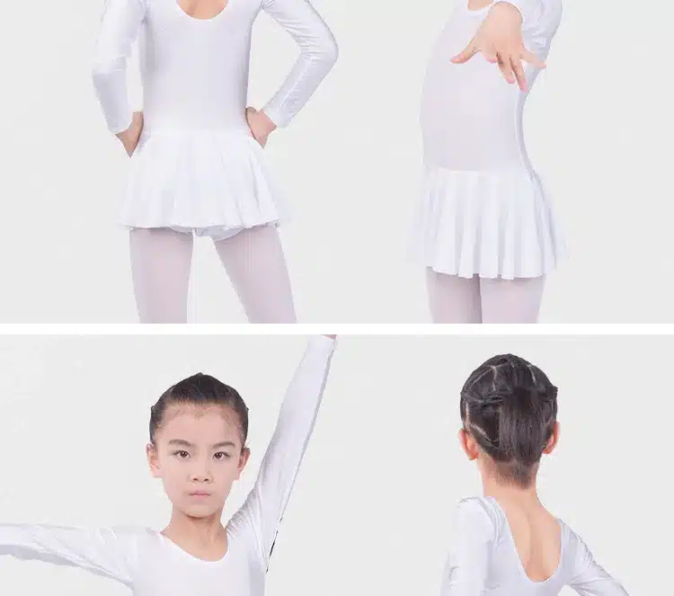 Long sleeved Spandex Gymnastics Leotard for Girls Ballet Dress Clothing Kids Dance Wear 7
