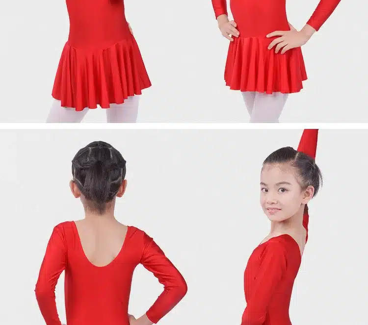 Long sleeved Spandex Gymnastics Leotard for Girls Ballet Dress Clothing Kids Dance Wear 9