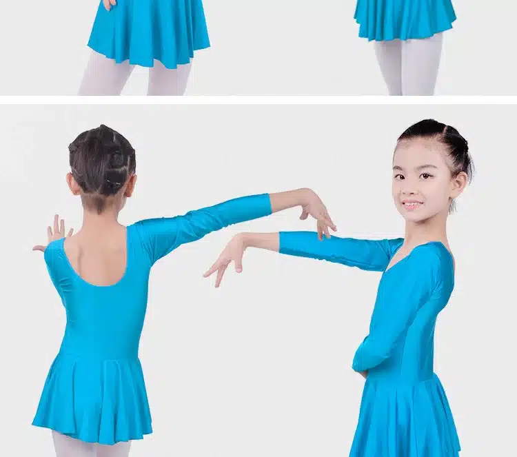 Long sleeved Spandex Gymnastics Leotard for Girls Ballet Dress Clothing Kids Dance Wear 11