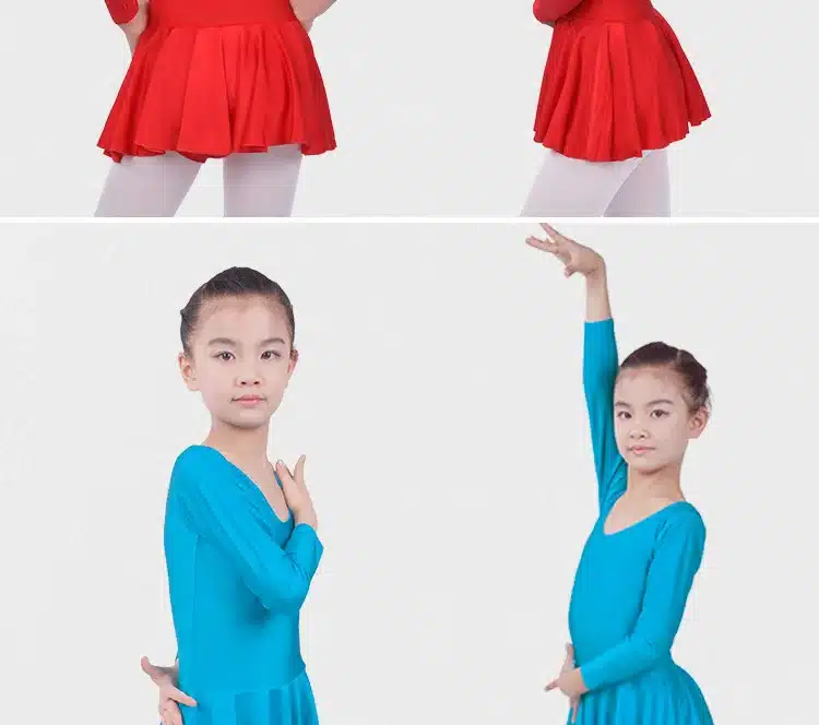 Long sleeved Spandex Gymnastics Leotard for Girls Ballet Dress Clothing Kids Dance Wear 10