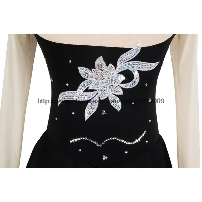 Customized Figure Skating Dress Costume Ice Skating skirt Gymnastics pink Adult Girl Show Performance Rhinestone Competition 6