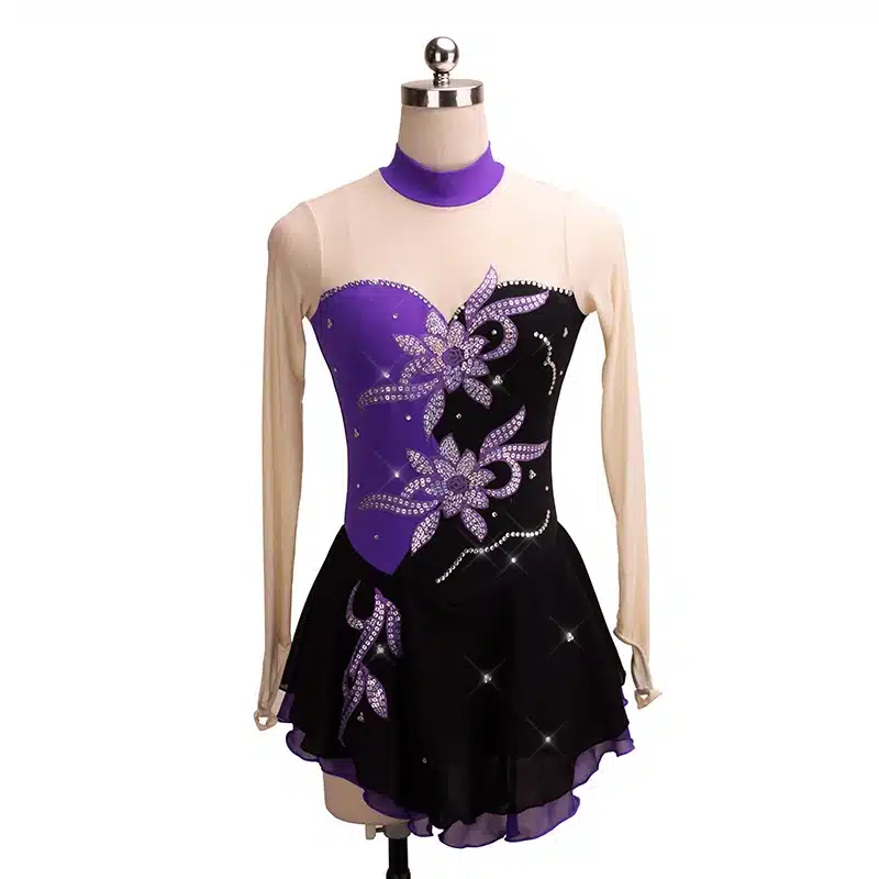 Customized Figure Skating Dress Costume Ice Skating skirt Gymnastics pink Adult Girl Show Performance Rhinestone Competition 17