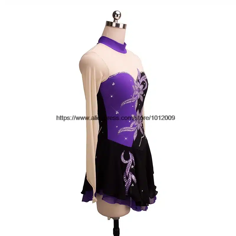 Customized Figure Skating Dress Costume Ice Skating skirt Gymnastics pink Adult Girl Show Performance Rhinestone Competition 19