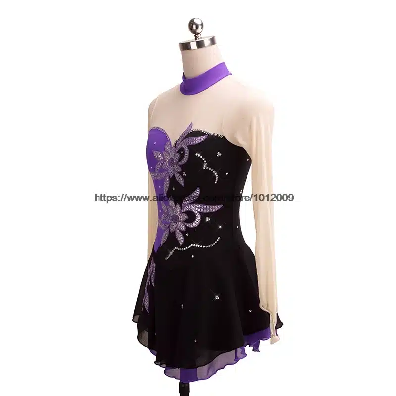 Customized Figure Skating Dress Costume Ice Skating skirt Gymnastics pink Adult Girl Show Performance Rhinestone Competition 18