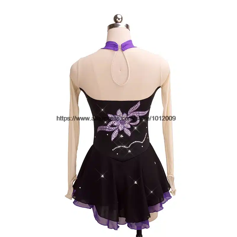 Customized Figure Skating Dress Costume Ice Skating skirt Gymnastics pink Adult Girl Show Performance Rhinestone Competition 20