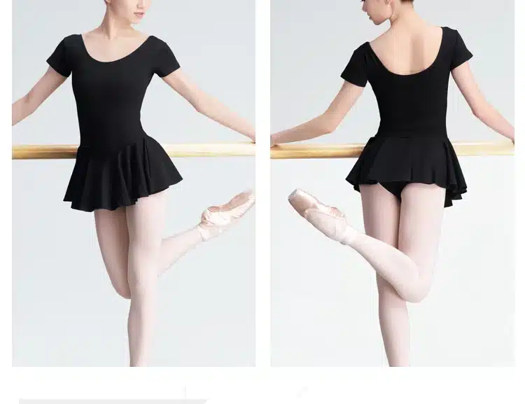 High Quality Black Cotton Ballet Dance Leotard Dress Adult Girls Women Long/Short Sleeve Bodysuit Dance Gymnastics Costumes 15