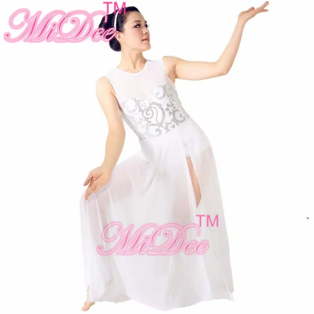 Elegant Adult Long Skirt Lyrical Dance Costumes Ballet Dance Dress Skating Gymnastics Leotard Wear For Girls 17