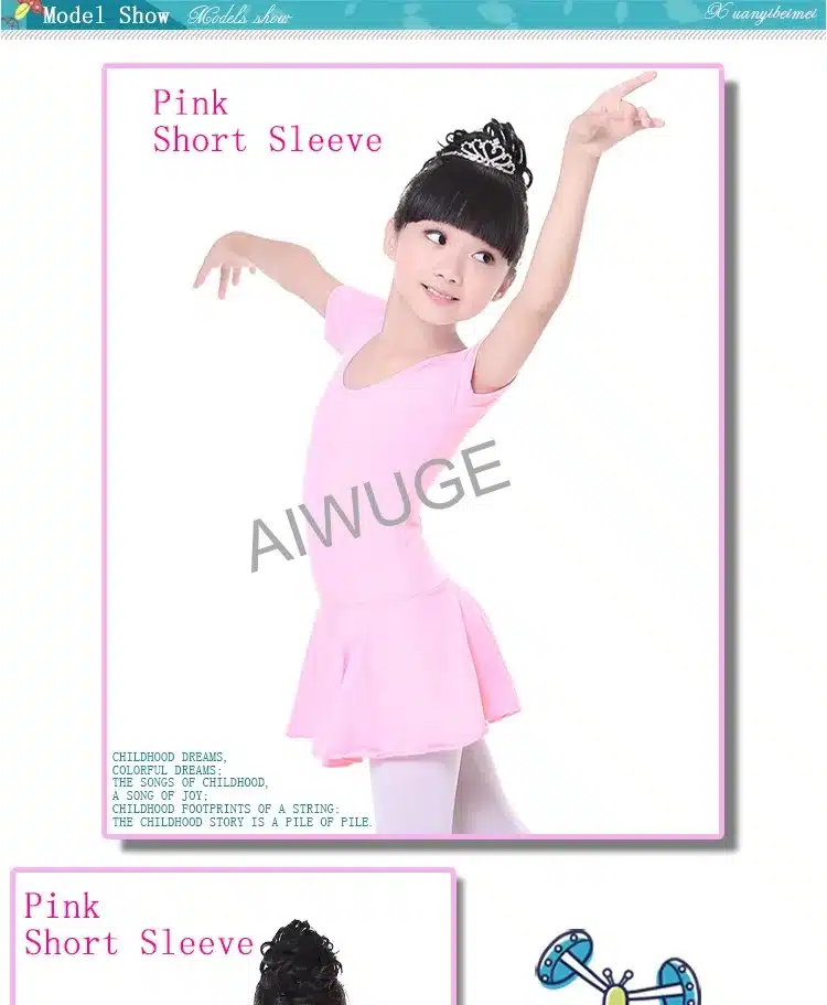 Free Shipping Cotton Kid Gymnastic Leotards Butterfly Tie Kid Ballet Girls Tutu Dress Flexible Tutu Dress Dance Leotard Girls 9