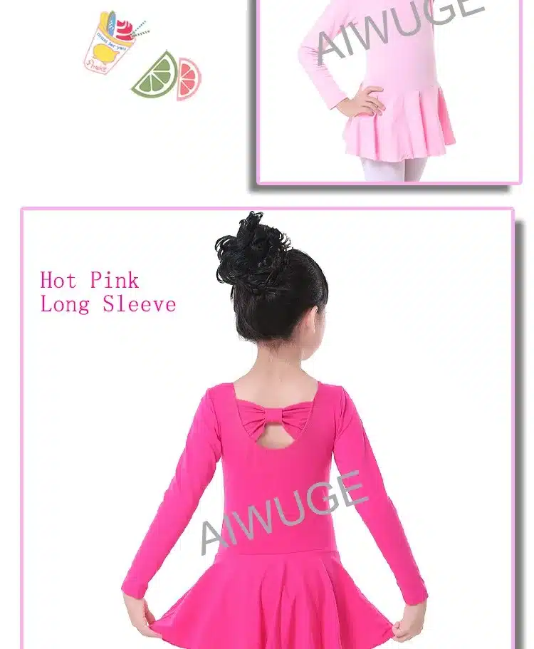Free Shipping Cotton Kid Gymnastic Leotards Butterfly Tie Kid Ballet Girls Tutu Dress Flexible Tutu Dress Dance Leotard Girls 12