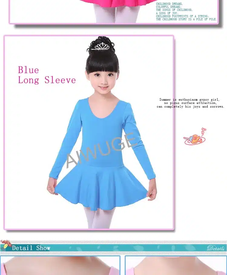 Free Shipping Cotton Kid Gymnastic Leotards Butterfly Tie Kid Ballet Girls Tutu Dress Flexible Tutu Dress Dance Leotard Girls 13