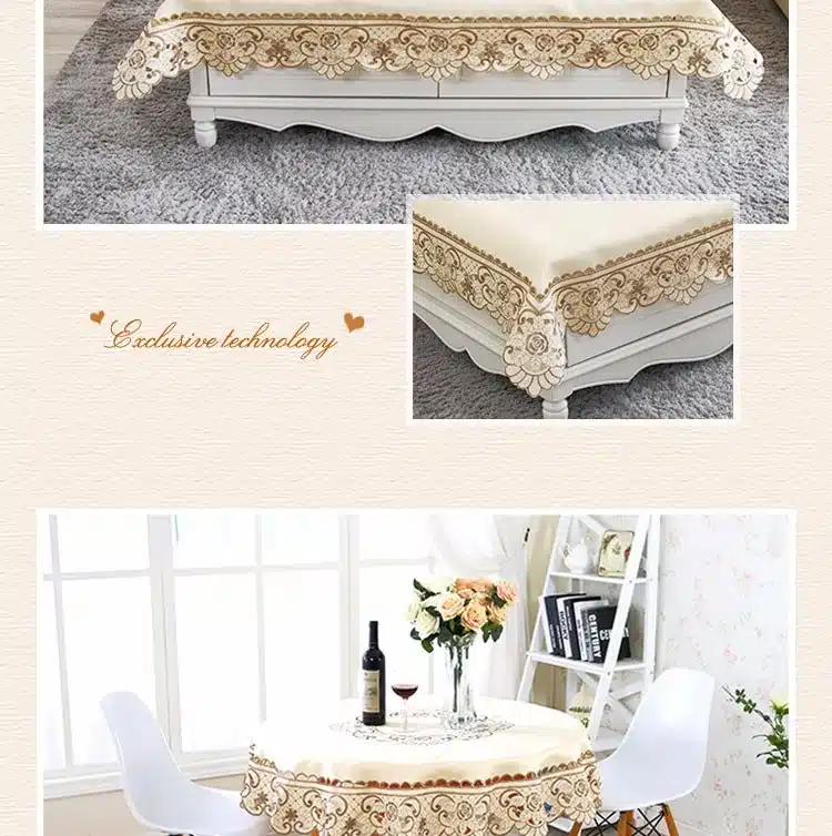 Europe Polyester Tablecloth Embroidered Tablecloth Square Floral Home Hotel Wedding Table Cover Decorative toalha de mesa 5