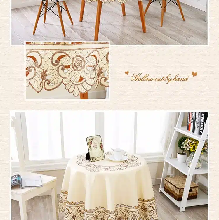 Europe Polyester Tablecloth Embroidered Tablecloth Square Floral Home Hotel Wedding Table Cover Decorative toalha de mesa 6