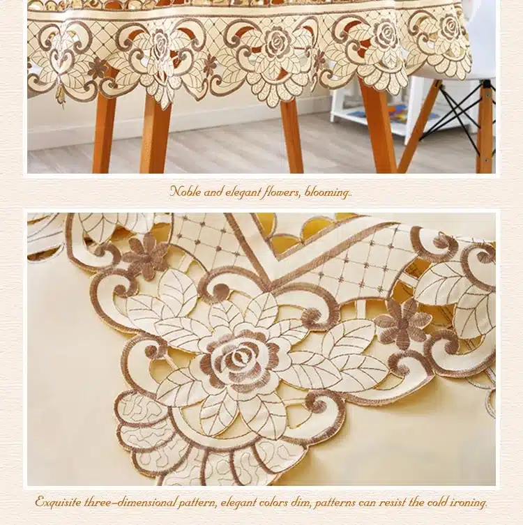 Europe Polyester Tablecloth Embroidered Tablecloth Square Floral Home Hotel Wedding Table Cover Decorative toalha de mesa 8