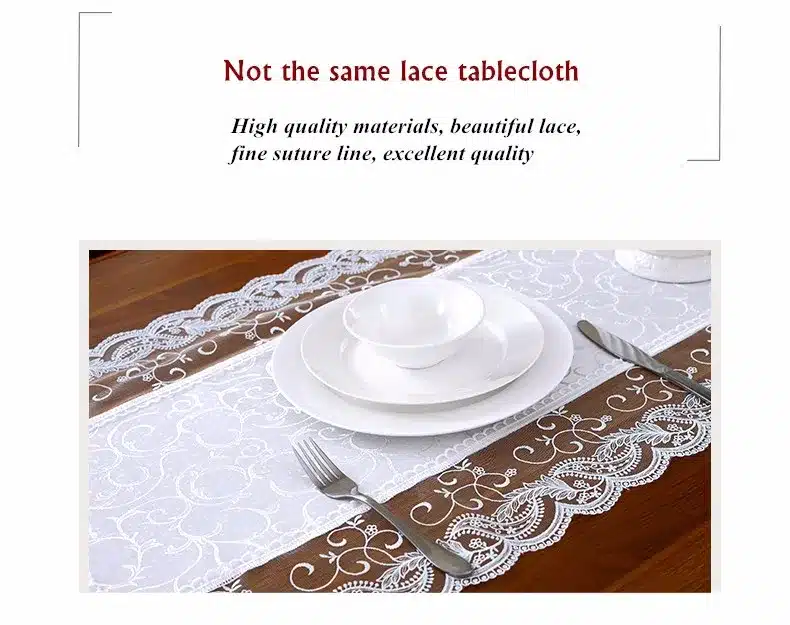 White Lace Waterproof Table Cloth Korean Embroidered Tablecloths Table Runner Modern Household Tea Table Cloth Table Cover 7