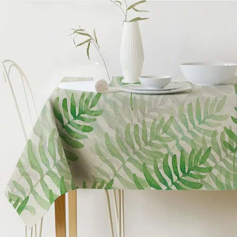 Table cloth Rectangular Pastoral style Tropical Plants Printed Tablecloth Home Protection and decoration Elegant Table cover 1