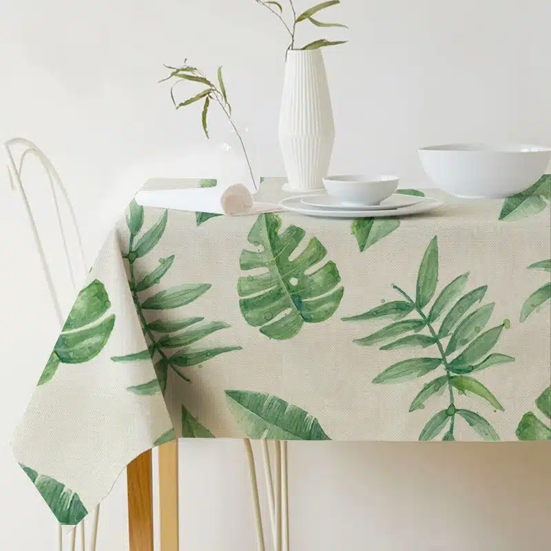 Table cloth Rectangular Pastoral style Tropical Plants Printed Tablecloth Home Protection and decoration Elegant Table cover 8