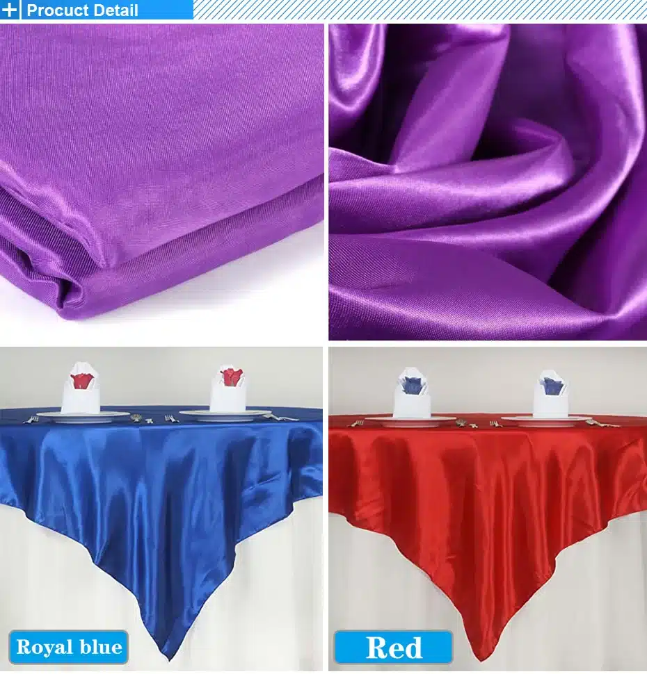 145cmX145cm Satin Tablecloth Table Cover Table Cloth Overlay Tableware for Party Restaurant Banquet hotel Wedding Decoration 1