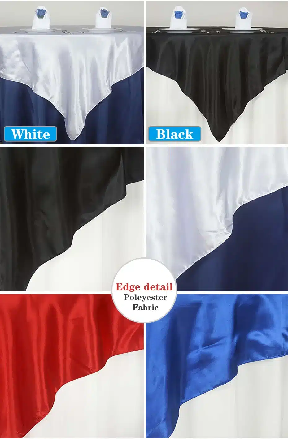 145cmX145cm Satin Tablecloth Table Cover Table Cloth Overlay Tableware for Party Restaurant Banquet hotel Wedding Decoration 2