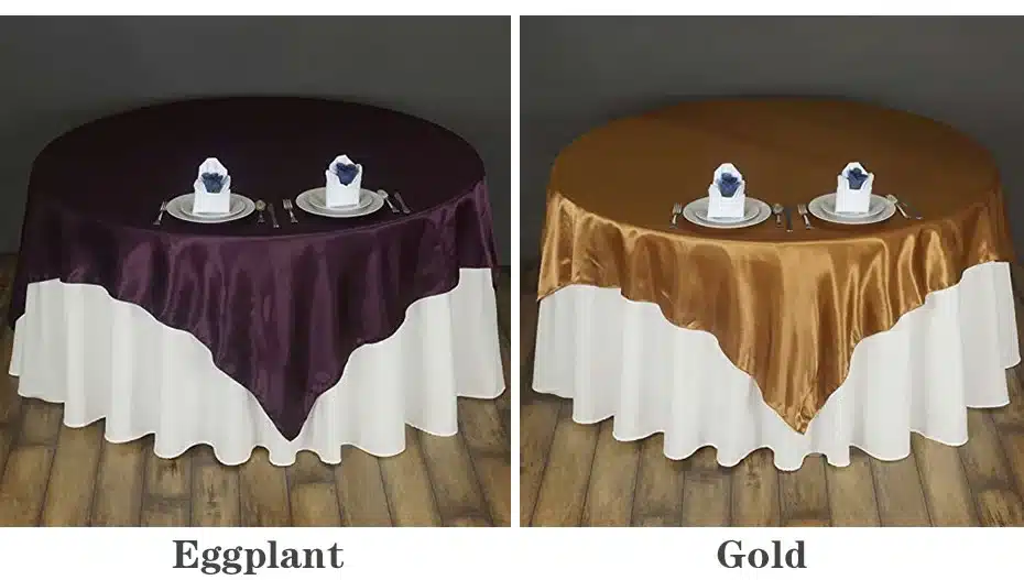 145cmX145cm Satin Tablecloth Table Cover Table Cloth Overlay Tableware for Party Restaurant Banquet hotel Wedding Decoration 5