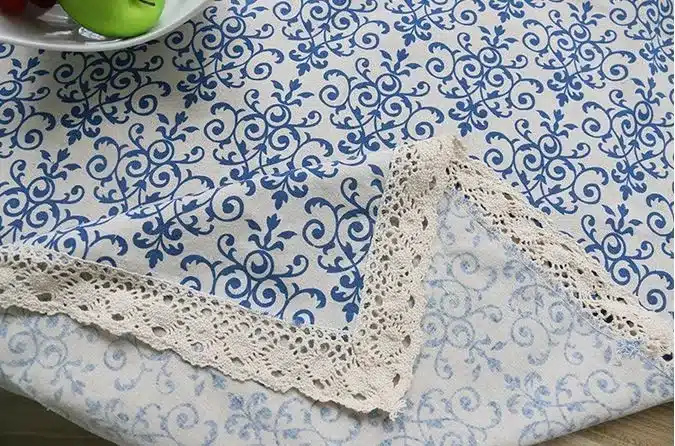 Retro Blue and White Table Cloth with Lace Cotton Print Chinese Style Rectangular Dinning Tablecloths Cover Home Decor ZB-9 15