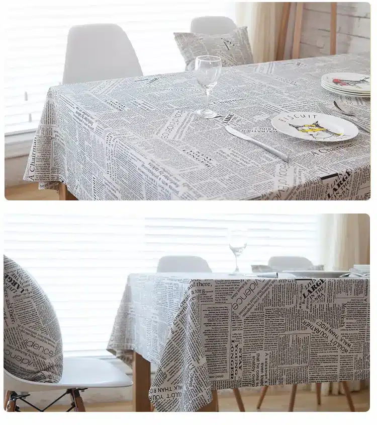 American Style Table Cloth Linen Creative Newspaper Letter Printed Napkins Tablecloths Home Banquet Decoration Table Covers 15
