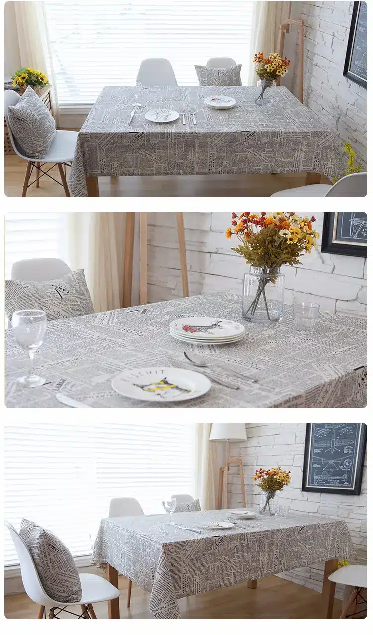 American Style Table Cloth Linen Creative Newspaper Letter Printed Napkins Tablecloths Home Banquet Decoration Table Covers 16