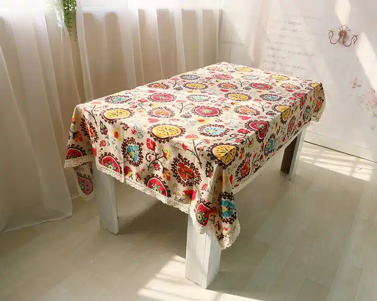 National wind explosion models cotton linen tablecloths Sun flower table cloth tablecloth Table Covers for Wedding Party Home 5