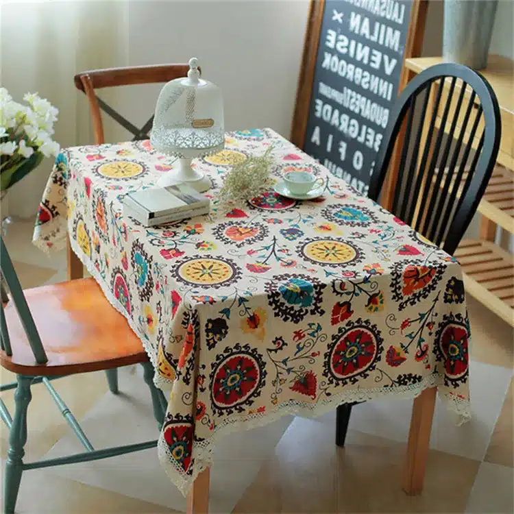 National wind explosion models cotton linen tablecloths Sun flower table cloth tablecloth Table Covers for Wedding Party Home 8