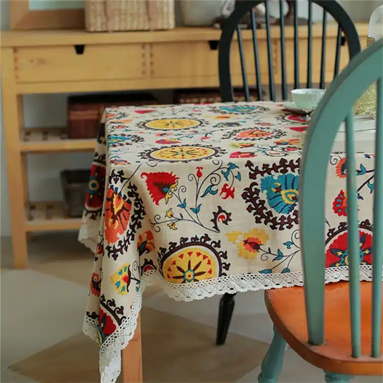 National wind explosion models cotton linen tablecloths Sun flower table cloth tablecloth Table Covers for Wedding Party Home 9