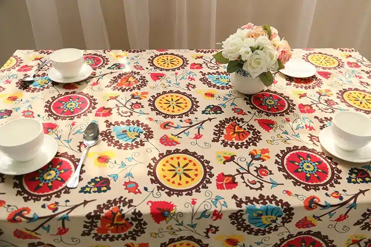 National wind explosion models cotton linen tablecloths Sun flower table cloth tablecloth Table Covers for Wedding Party Home 12