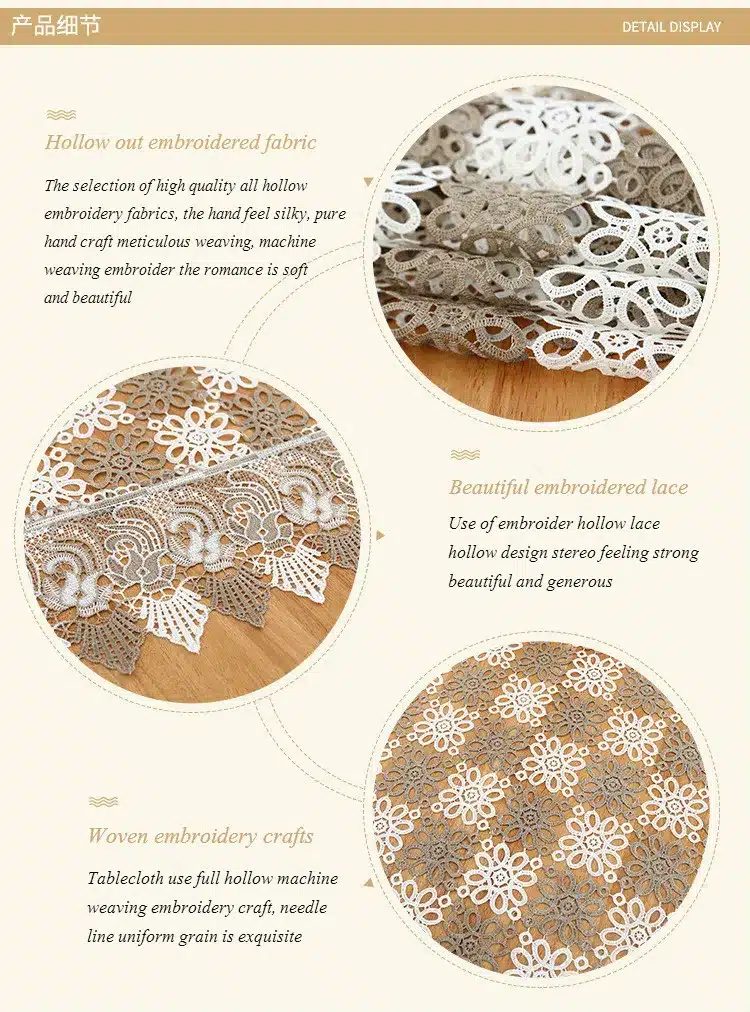 Proud Rose Fashion Lace Tablecloth Dustcloth Household decor Table Cover Creative Home Furnishing Desktop Decor Tablecloths 13