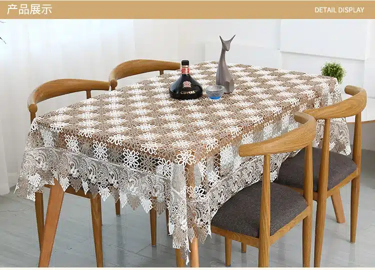 Proud Rose Fashion Lace Tablecloth Dustcloth Household decor Table Cover Creative Home Furnishing Desktop Decor Tablecloths 14