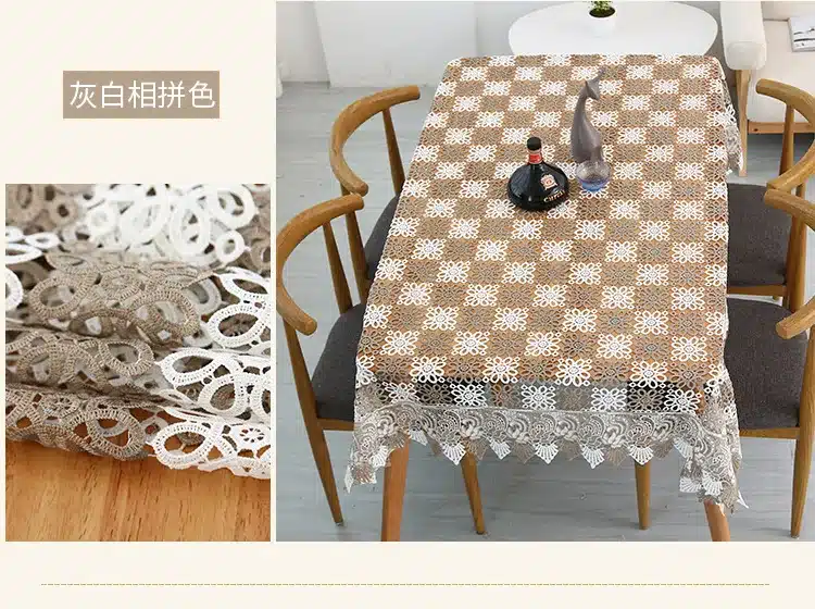Proud Rose Fashion Lace Tablecloth Dustcloth Household decor Table Cover Creative Home Furnishing Desktop Decor Tablecloths 16