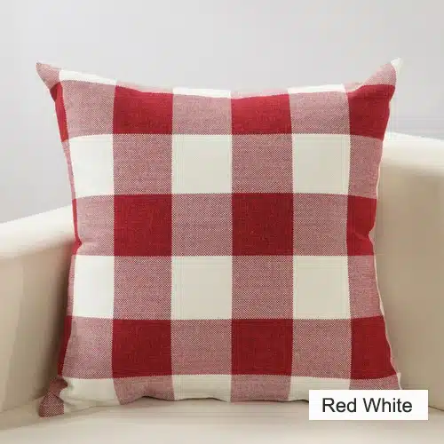 Simple Classic Plaid Pillow Cover for Sofa / Durable Tough Linen Plain Decorative Cushion Covers for Chairs Home Decor Gifts 21