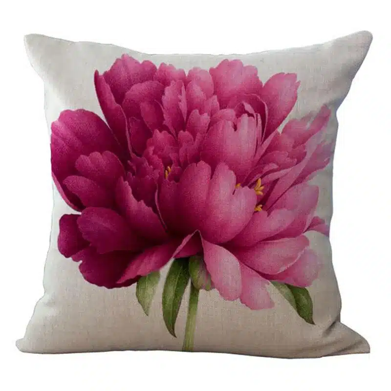 18" Pillowcase 3D Rose Printed Cushions Linen Cushion Cover Throw Pillow Case For Living Room Bed Room Flower Peony Small Fresh 15