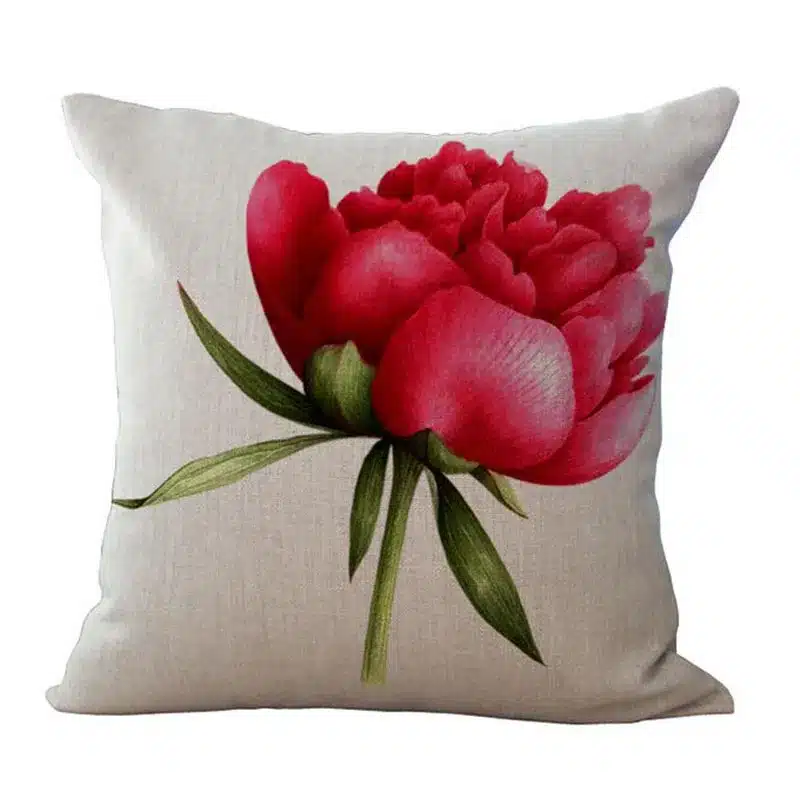 18" Pillowcase 3D Rose Printed Cushions Linen Cushion Cover Throw Pillow Case For Living Room Bed Room Flower Peony Small Fresh 18
